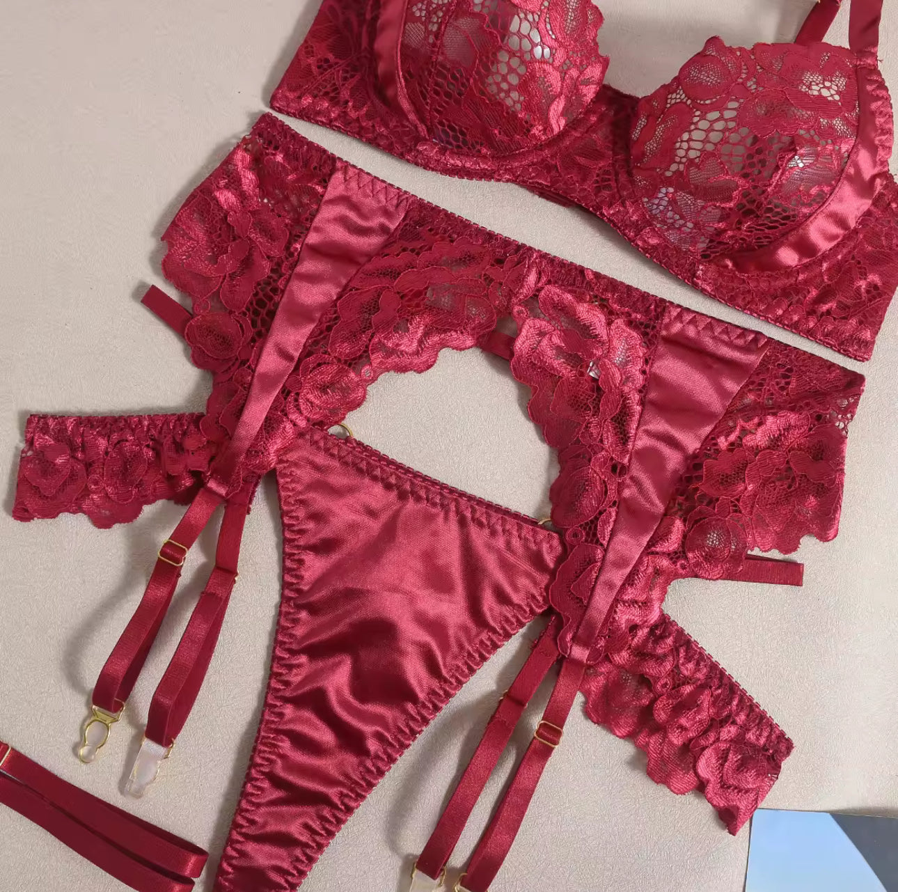 Crimson Flame Lingerie Set