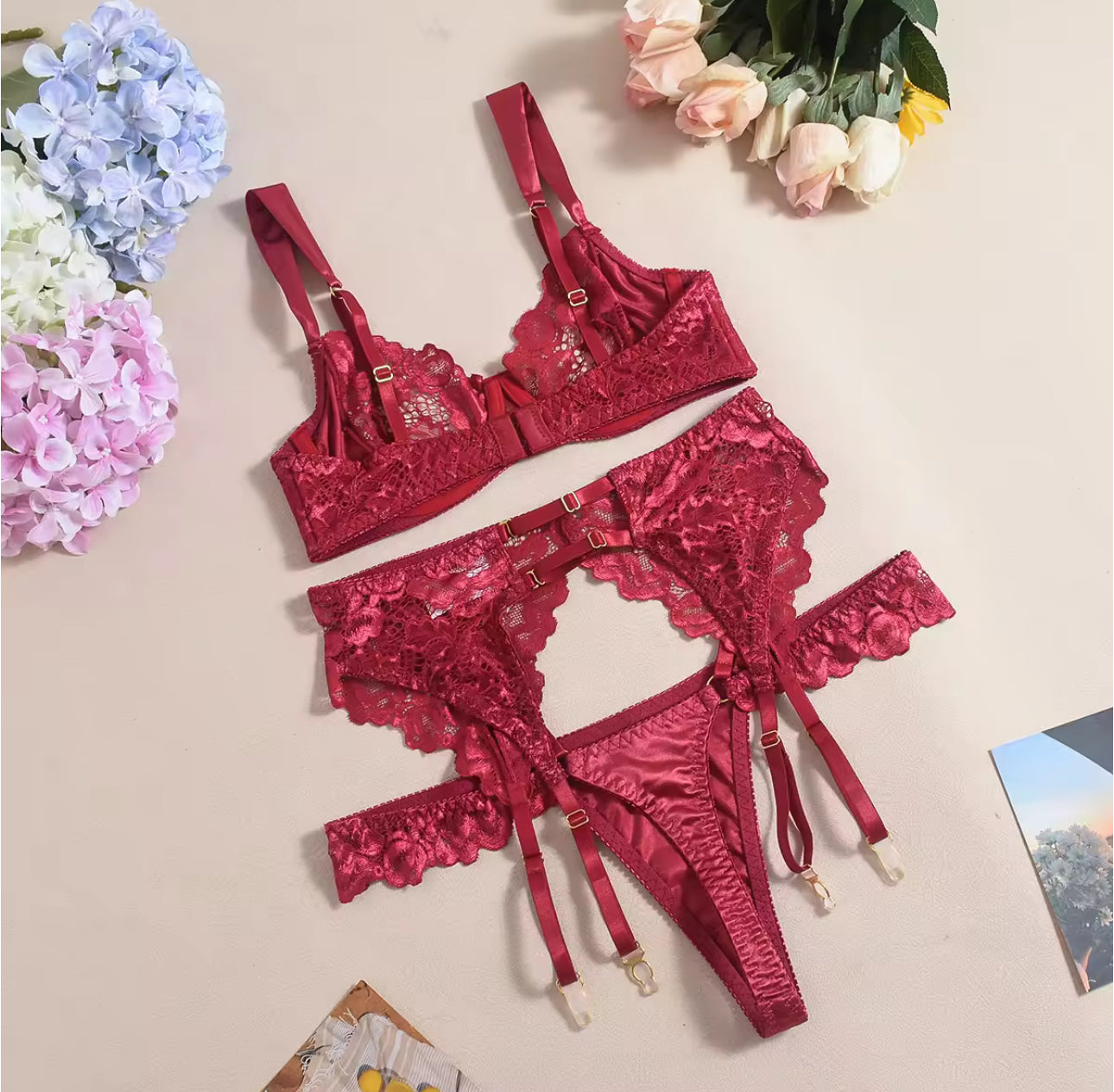 Crimson Flame Lingerie Set