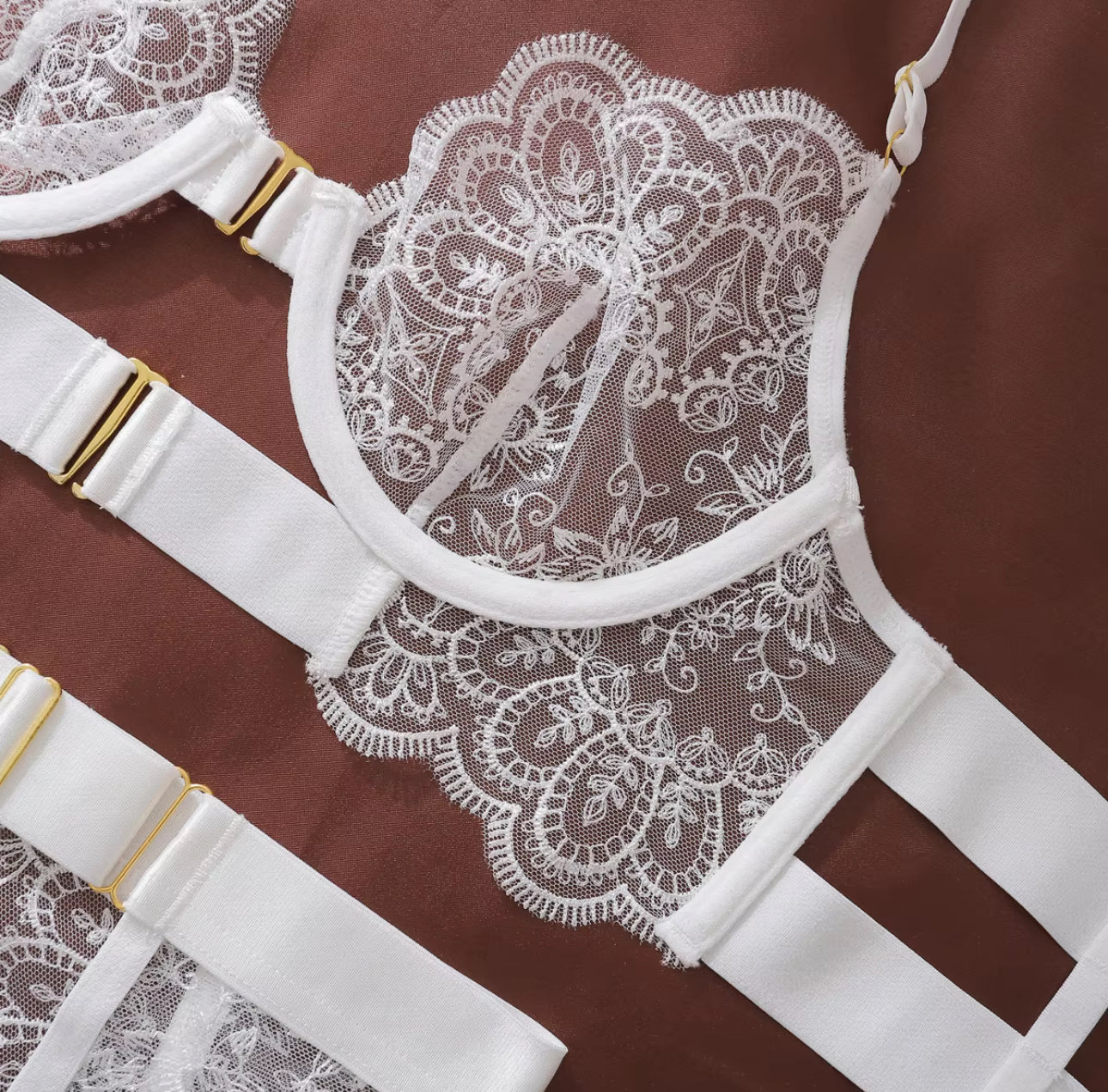 Midnight Reverie 3-Piece Lace Lingerie Set